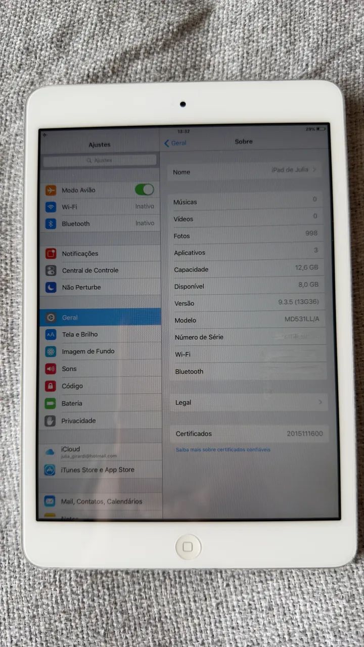 iPad mini (1ª geração) de 16 GB, versão Wi-Fi na cor branco/prateado - Foto 5