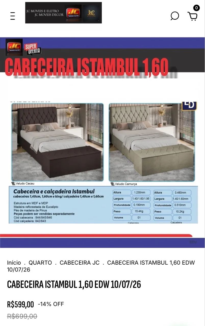 CABECEIRA ISTAMBUL QUEEM VELUDO