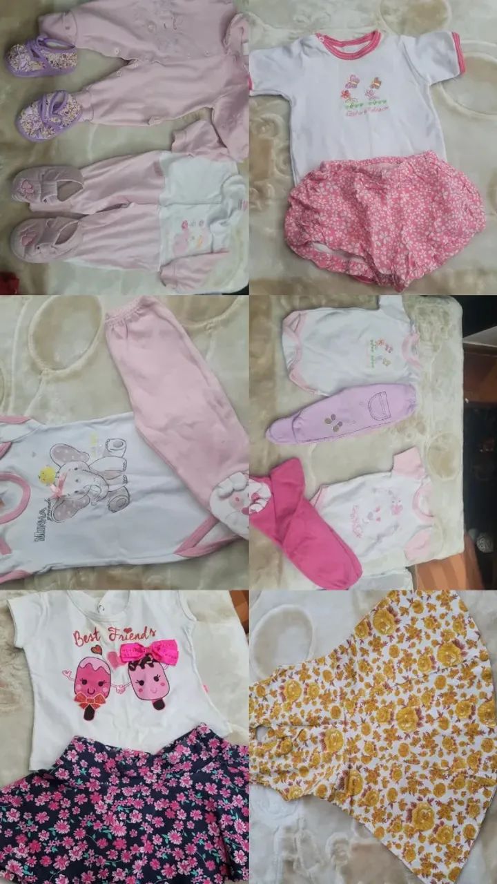 LOTE 50 PEÇAS ROUPA BEBÊ MENINA - Foto 5