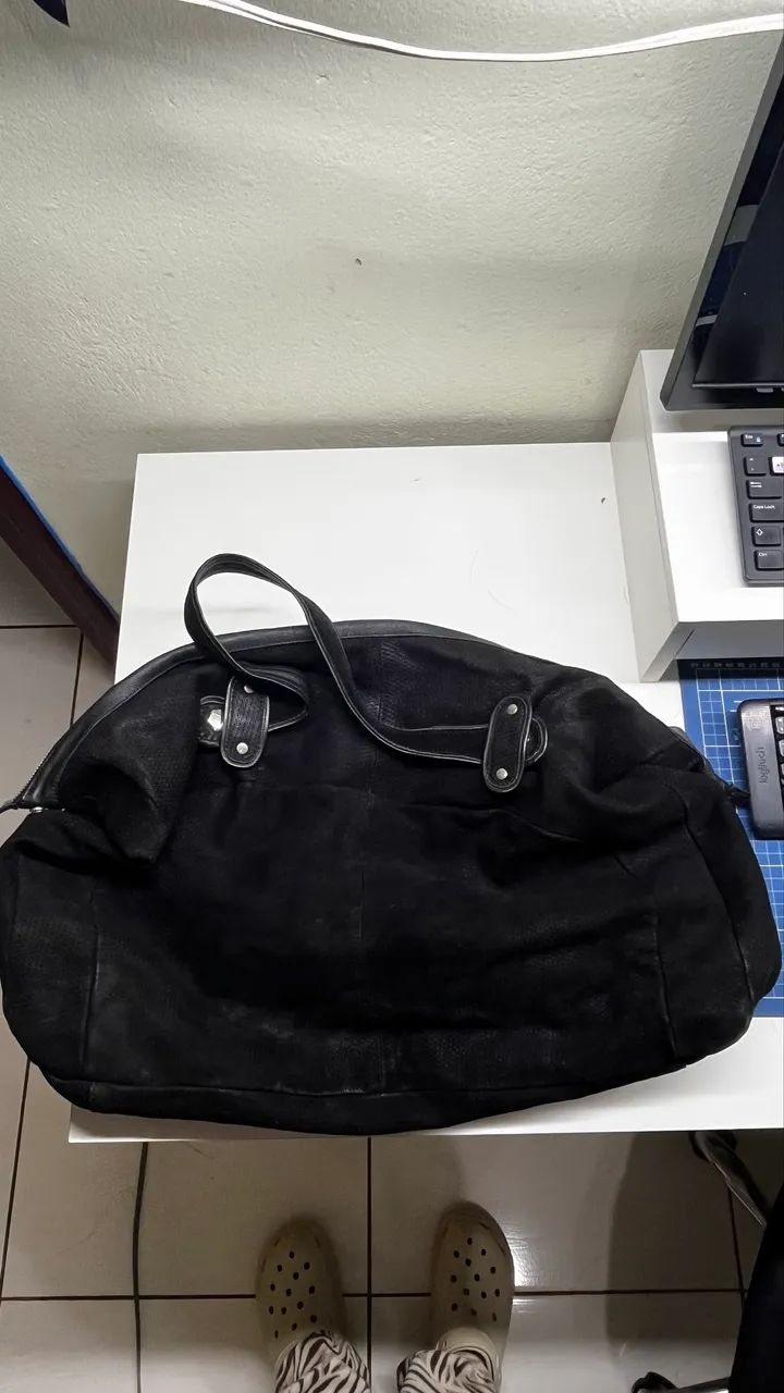 Bolsa Mala couro legítimo de pelica 
