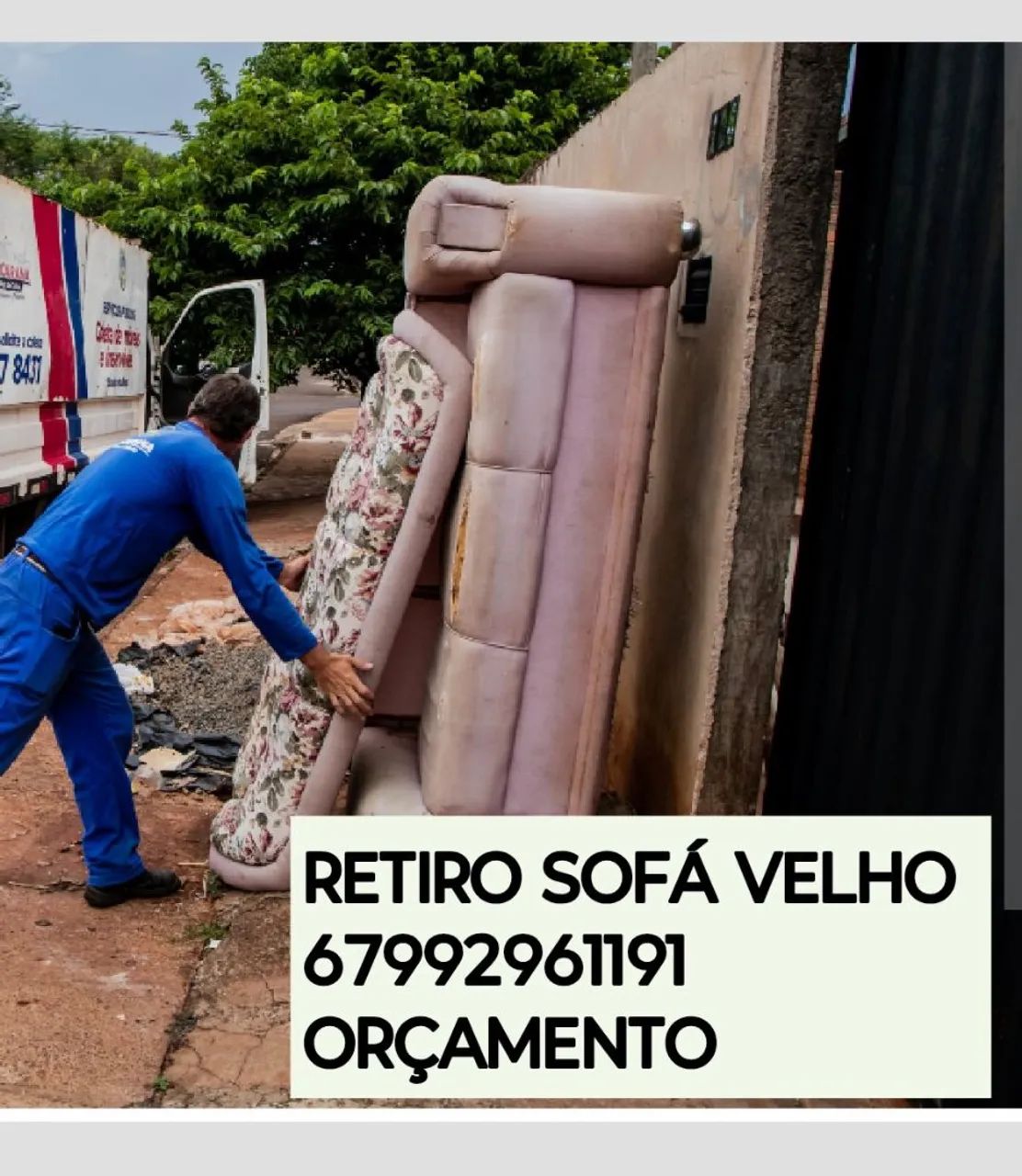 Sofá velho descartes entulho de móveis velhos  - Foto 2
