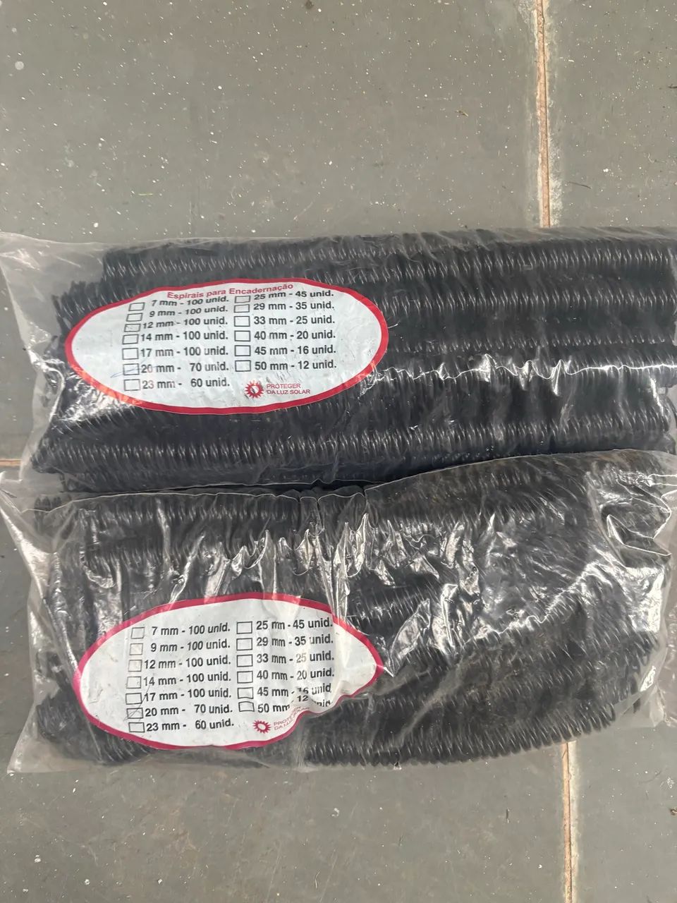 Espiral plástico Lassane 25mm e outros tamanhos em liquidação 