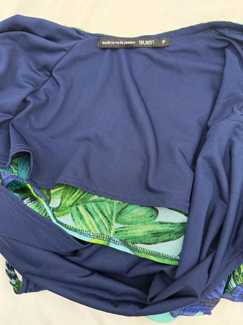 Cropped oh boy floral azul  - Foto 4
