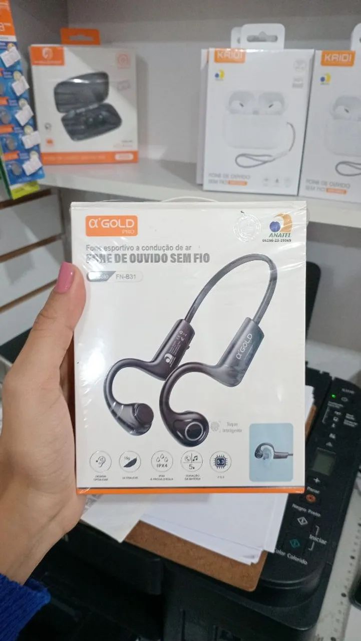 Fone de ouvido Bluetooth condução de ar 