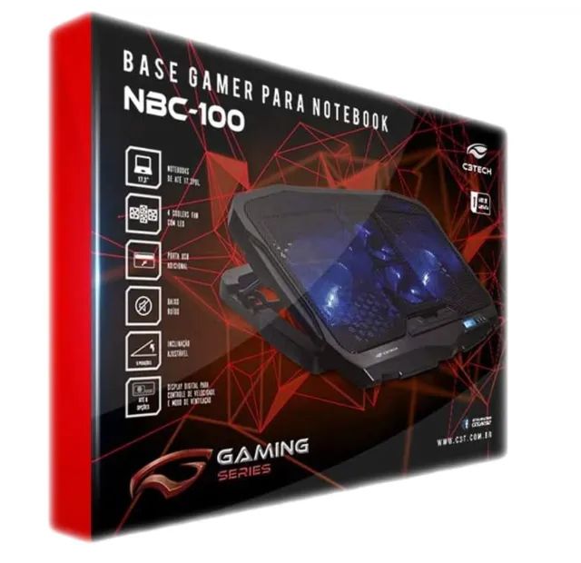 Base para notebook cooler c3tech - 4 ventiladores, led azul - Foto 2