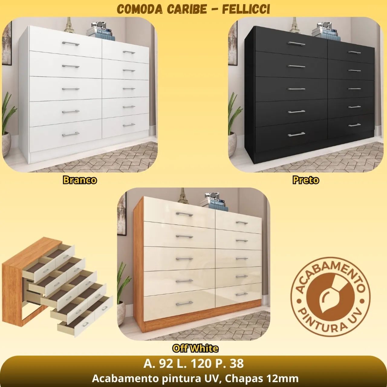 Cômoda 10 gavetas 