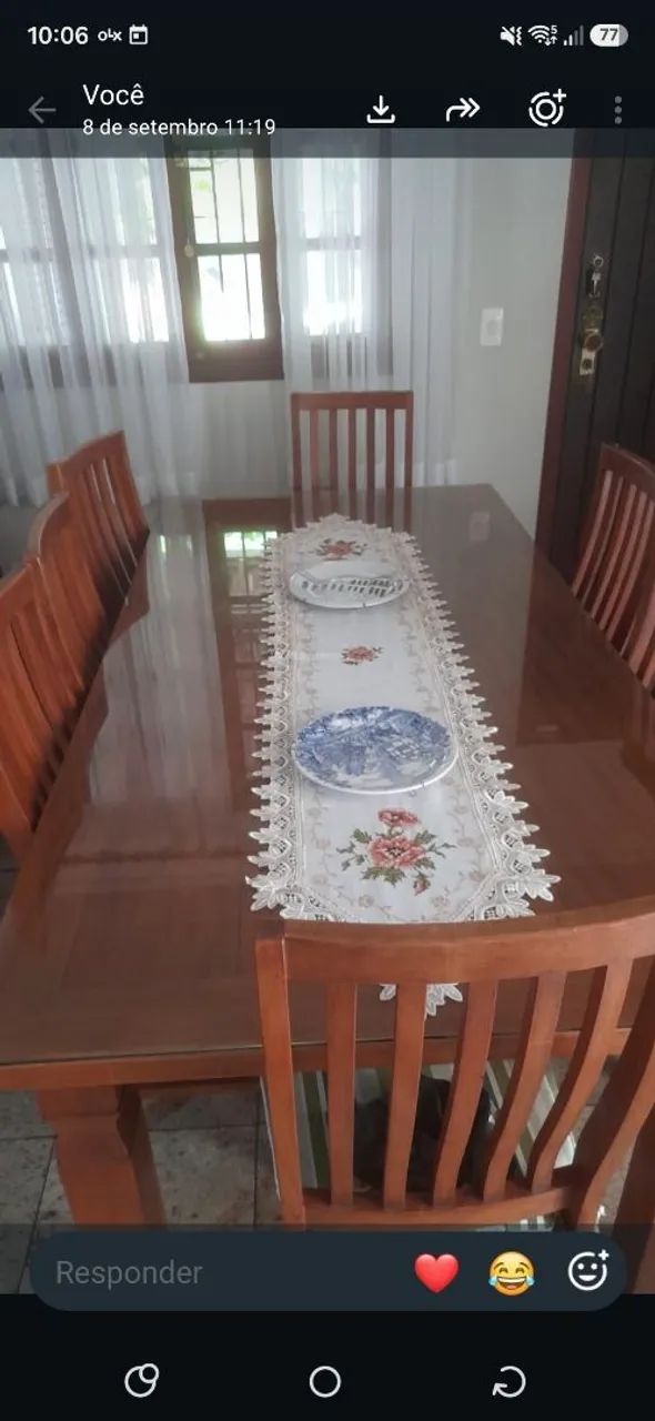 VENDER RÁPIDO Mesa de madeira 08 lugares 