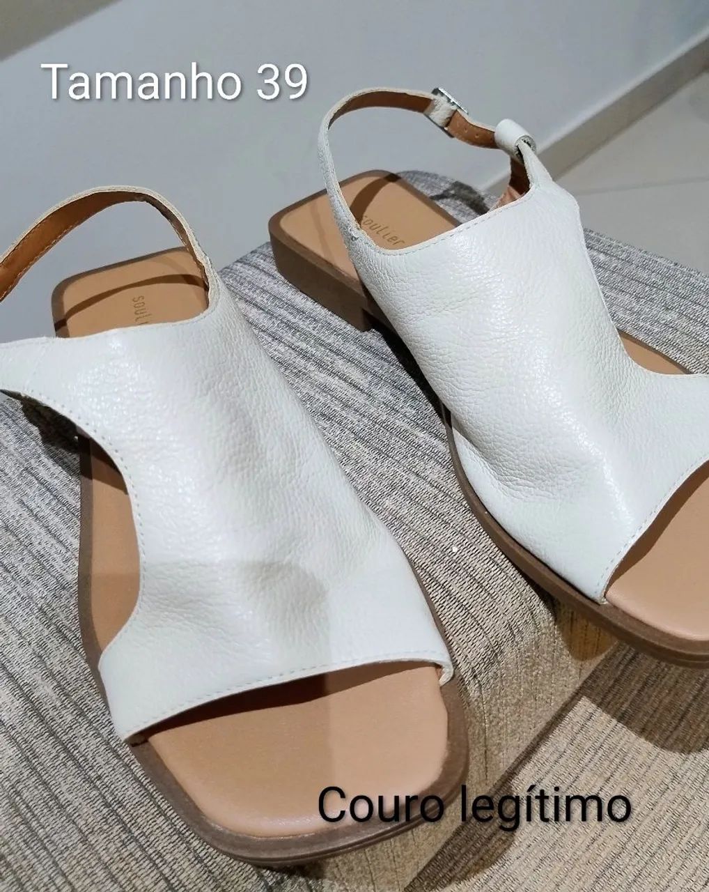 Sandália Marca Soulier (carioca) cor bege