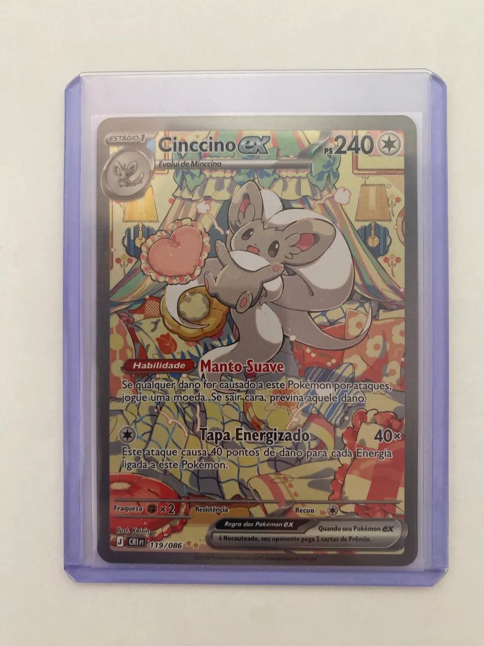 Carta Pokémon Cinccino Ex 119/086 Caos Ascendentes
