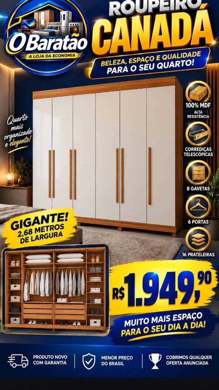 ROUPEIRO CANADÁ 100% MDF