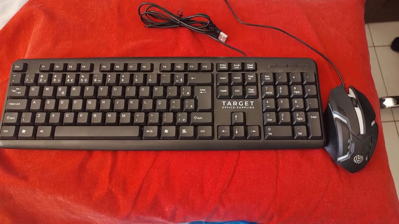 Teclado e mouse.