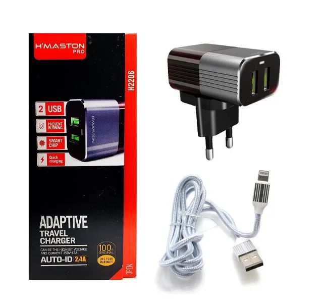 Carregador iPhone 2 portas Usb 2.4A 