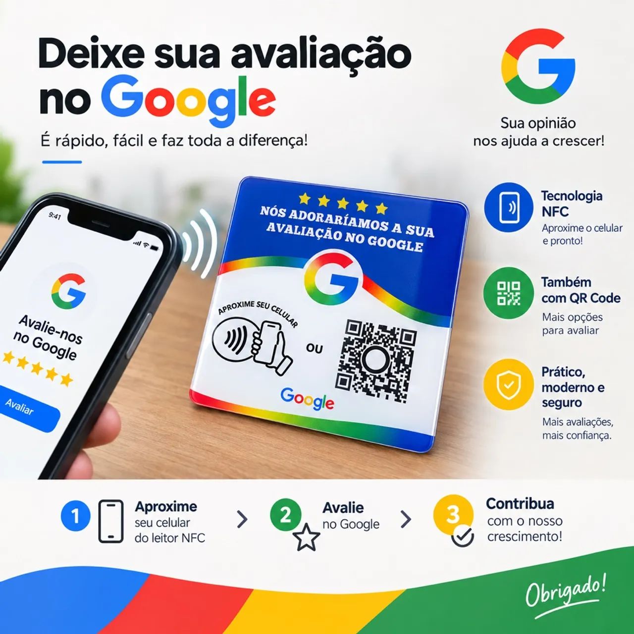 Plaquinha de Avaliação Google