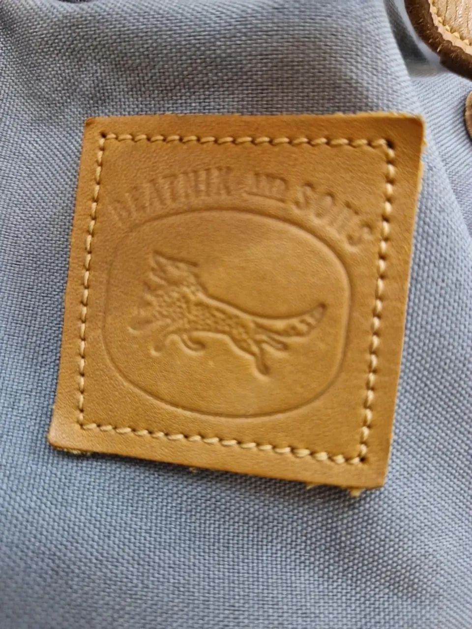 Mochila em couro e lona estilo vintage - Foto 3