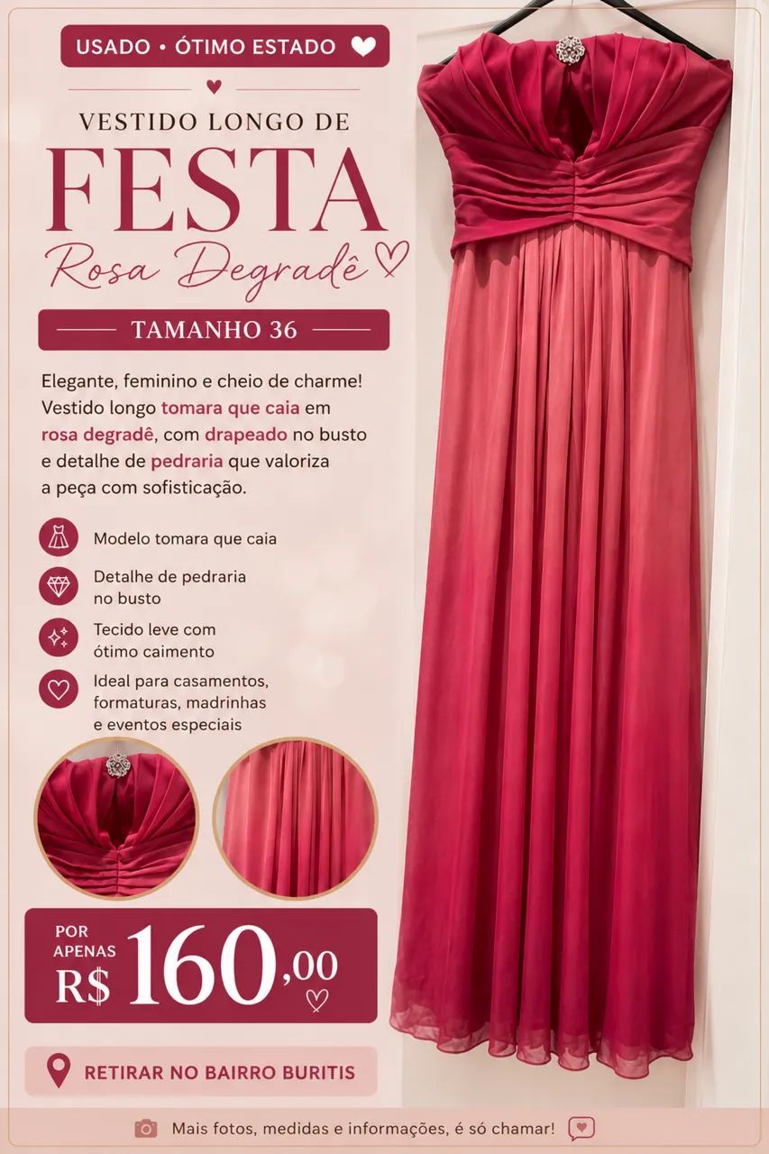 Vestido longo de festa 
