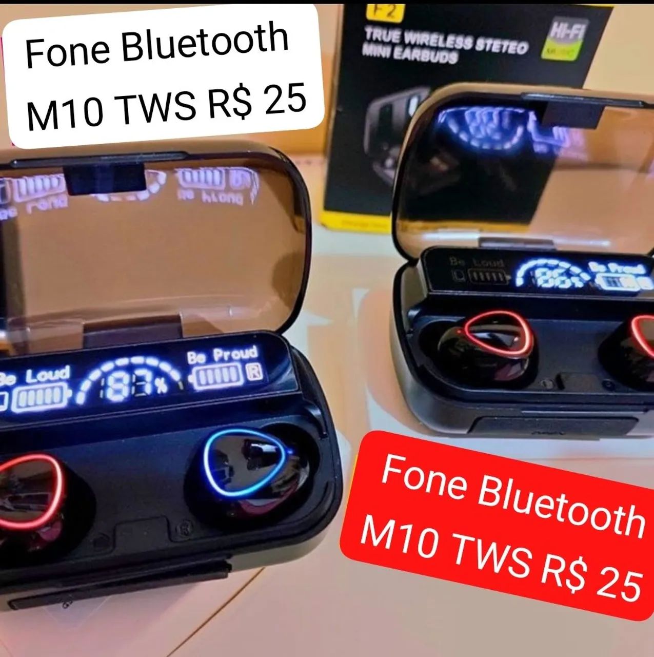 Fone bluetooth M10 TWS R$ 25 - Foto 4