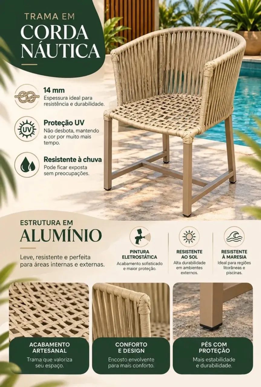 CONJUNTO DE POLTRONAS DE ÁREA EXTERNA (4und) - Foto 3