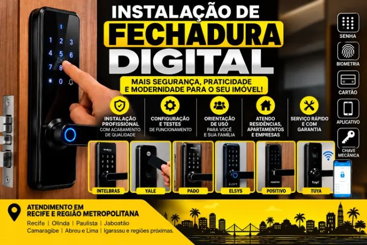 Instalação de fechaduras digital 