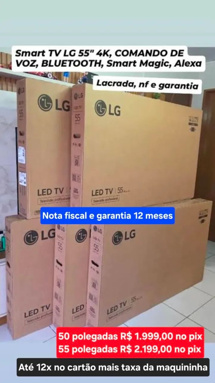 TV nova com nota fiscal e garantia