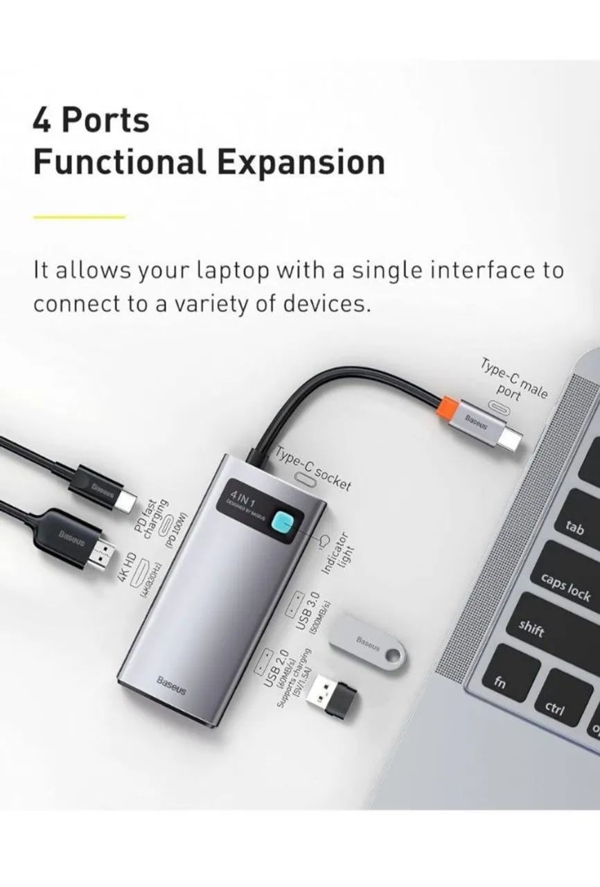 Hub Usb C Ideal Para MAC Baseus (Original e Lacrado) - Foto 2