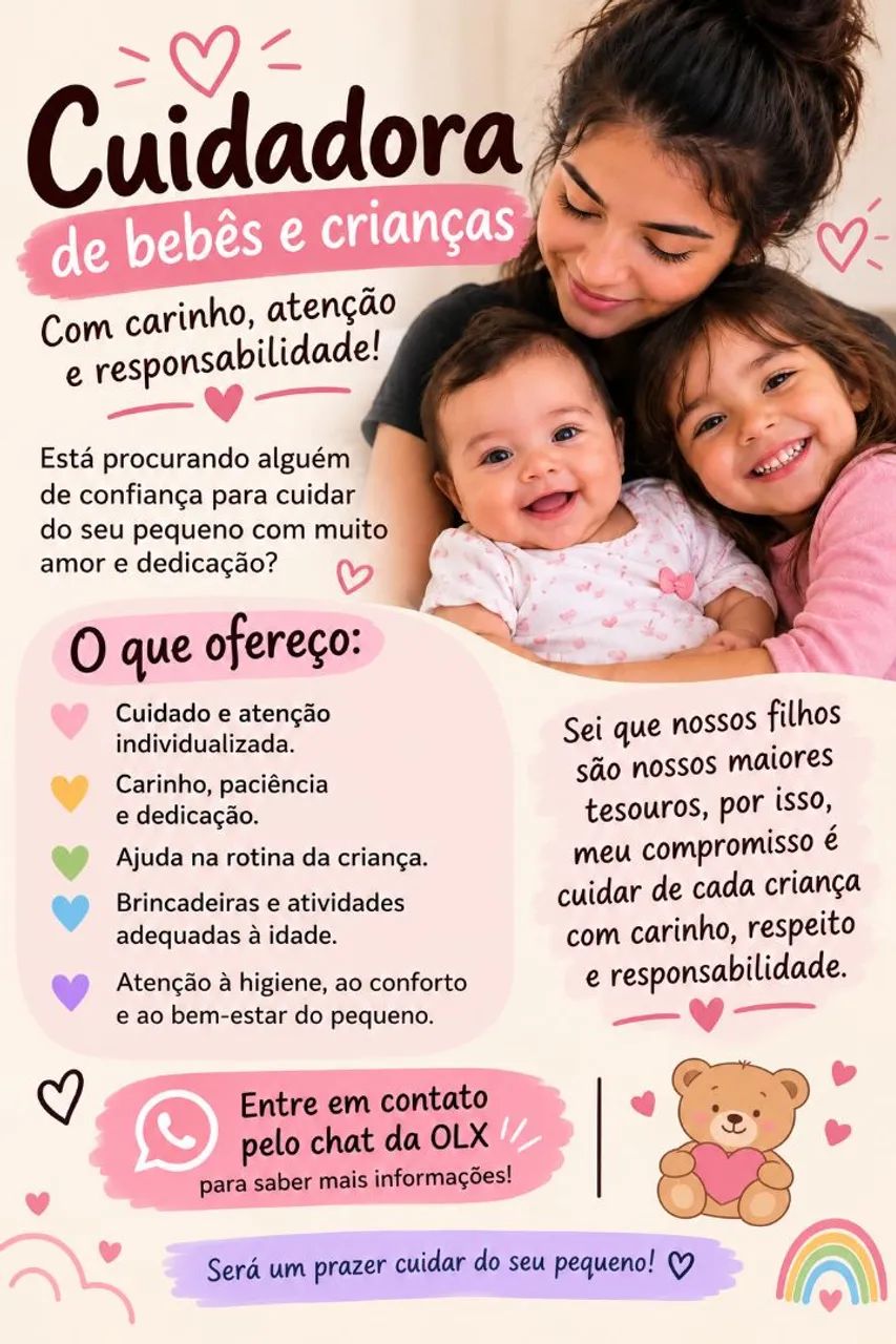 Cuidadora de bebês e crianças 