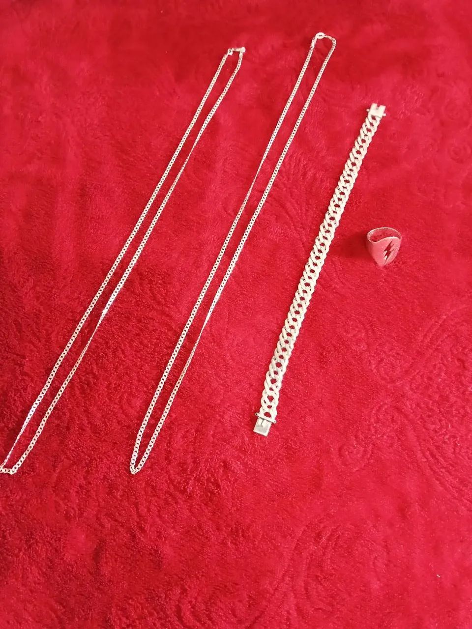 Prata 925 cordão e pulseira e uma dedeira   - Foto 2