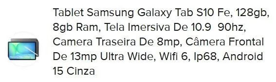 Vendo Tablet Samsung Galaxy Tab S10 FE perfeito - Foto 4