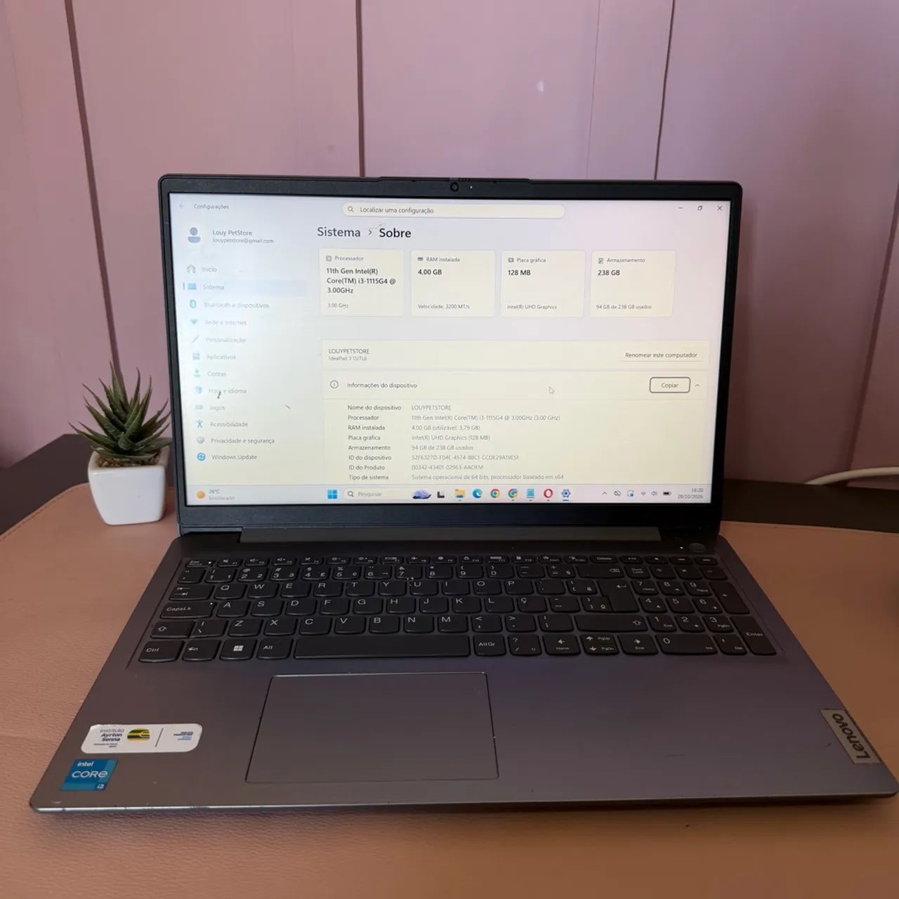 Notebook Lenovo IdeaPad 3 - Conservado