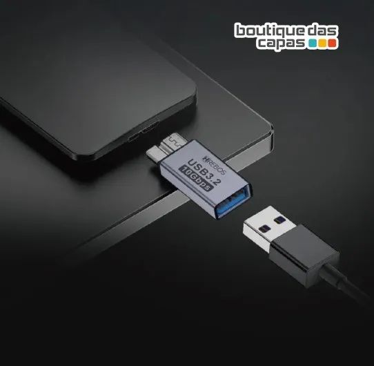 Adaptador Micro-B para USB Hrebos AD-232 - 3.2 + 10Gbps USB FEMEA X HD EXTERNO 3.2