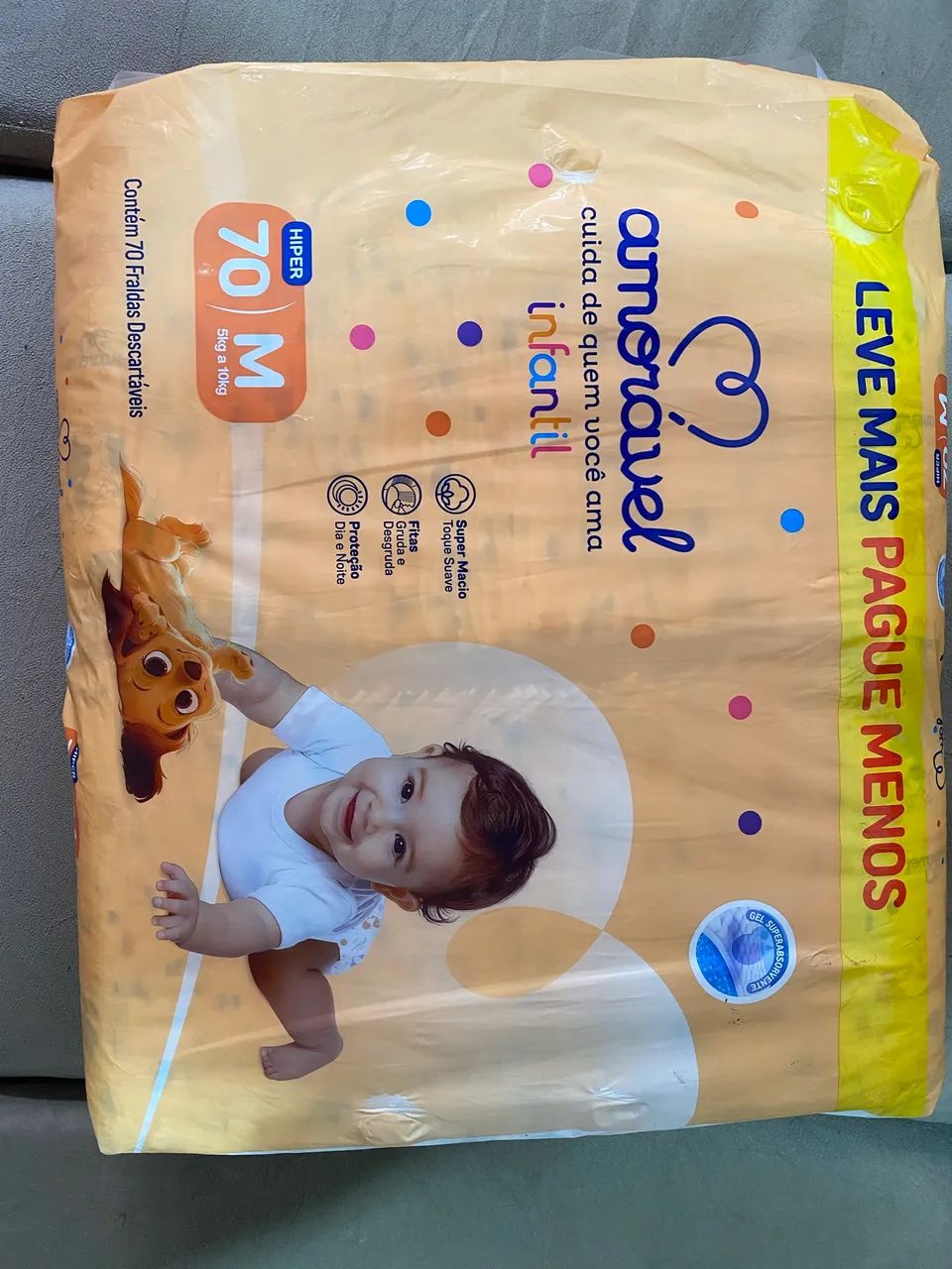 Fralda Amorável com 70 unidades 
