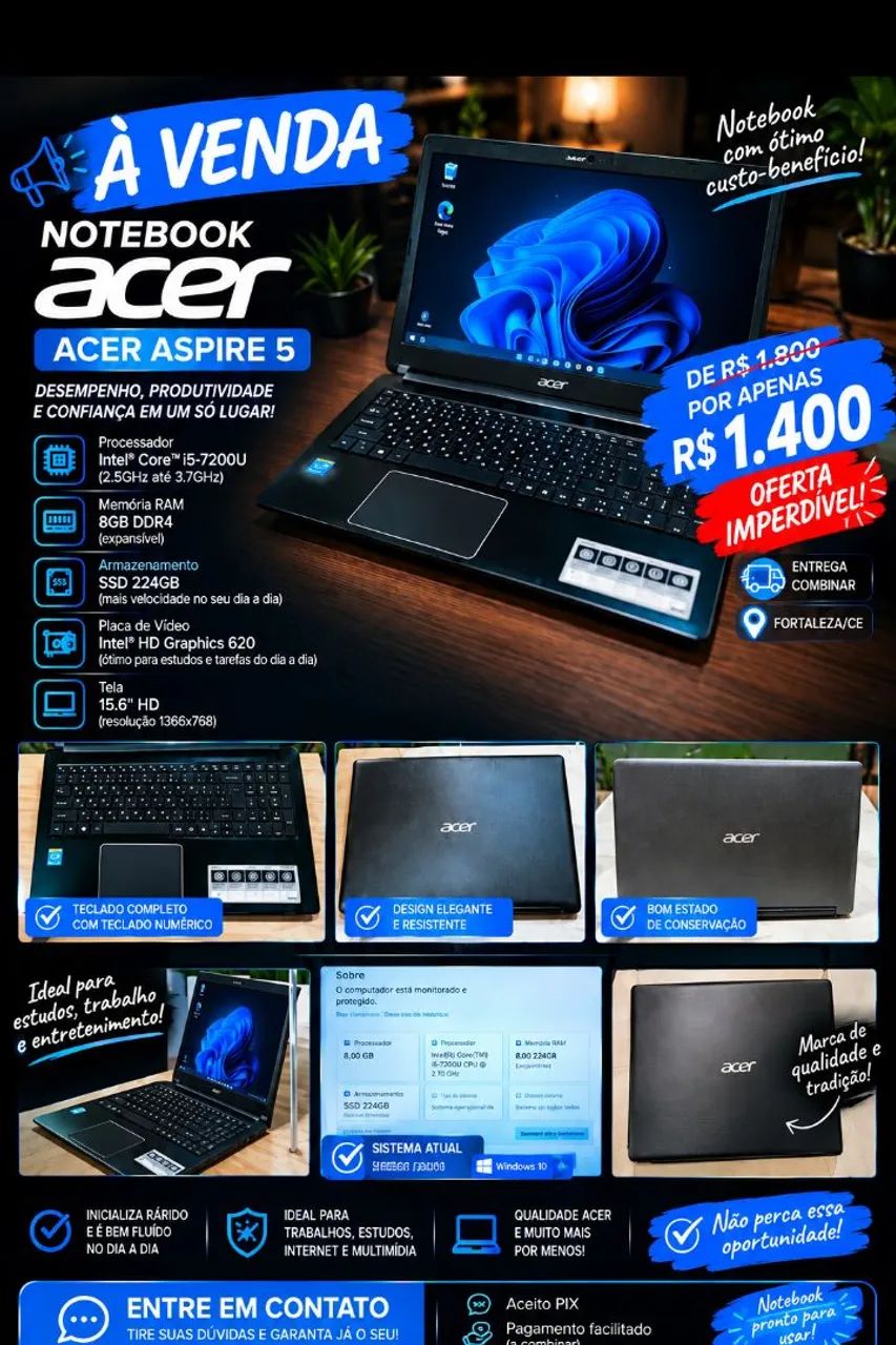 VENDO NOTEBOOK ACER ASPIRE 5