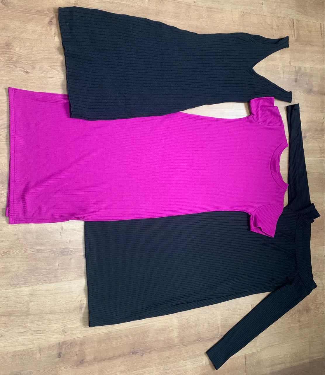3 vestidos canelado 