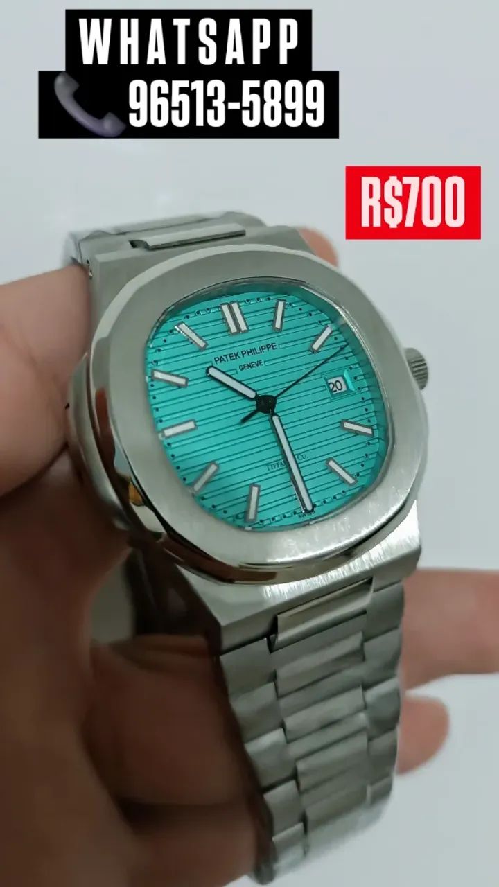 Relógio PATEK PHILIPPE AUTOMÁTICO  - MODELO NAUTILUS FUNDO AZUL - Foto 2