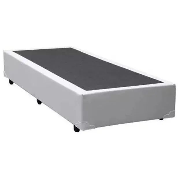 Base Box Solteiro Simples Corino Branco - BIOSTAR / pronta entrega 