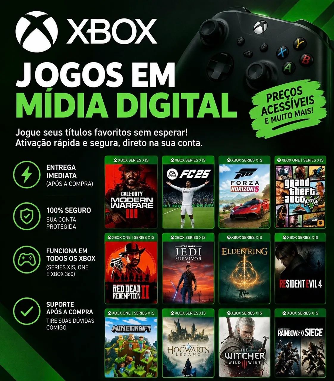 XBOX - JOGOS MÍDIA DIGITAL
