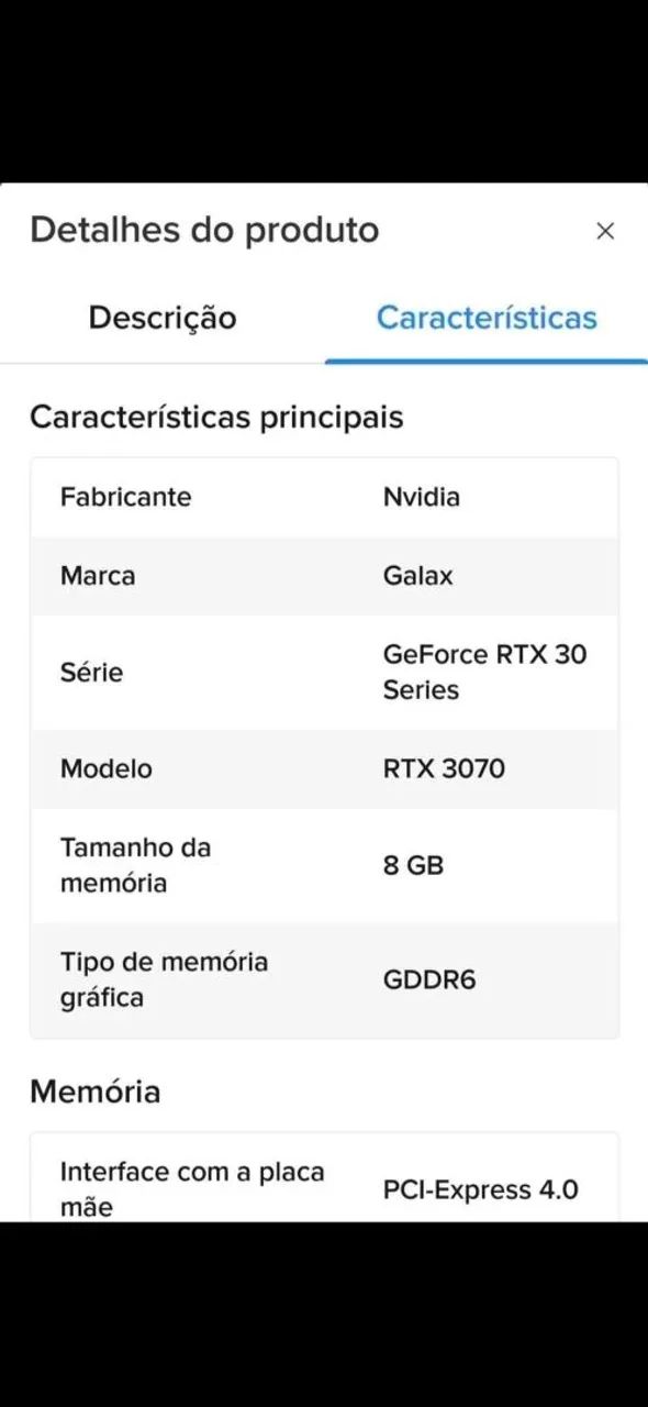 Placa de vídeo GEFORCE RTX 3070 - Foto 4
