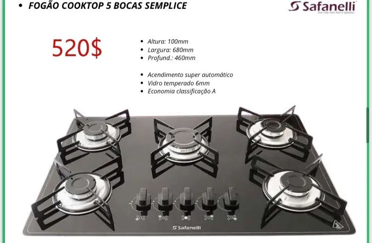 Fogão Cooktop sebas 