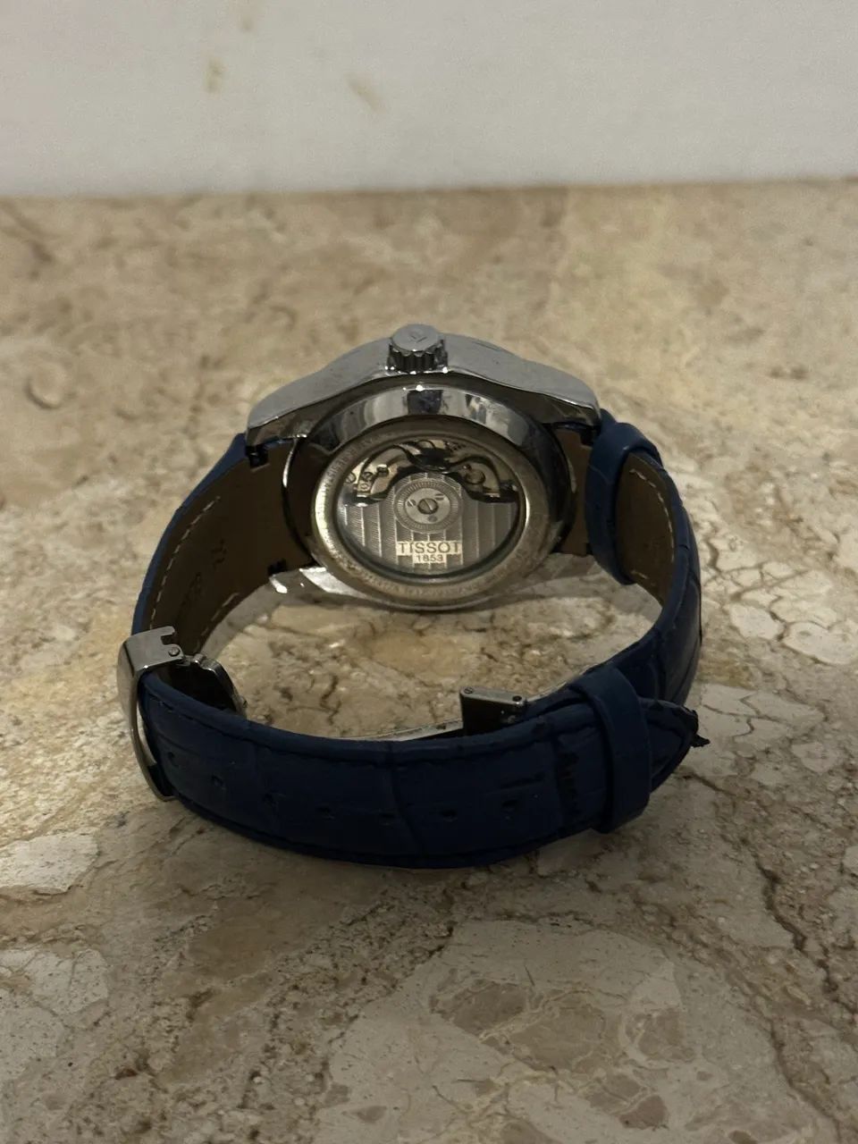 Relógio Tissot 1853 Automático Open Heart Azul - Couro - Foto 4