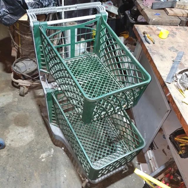 Carrinho de Supermercado Duplo Cesto Usado - Foto 3