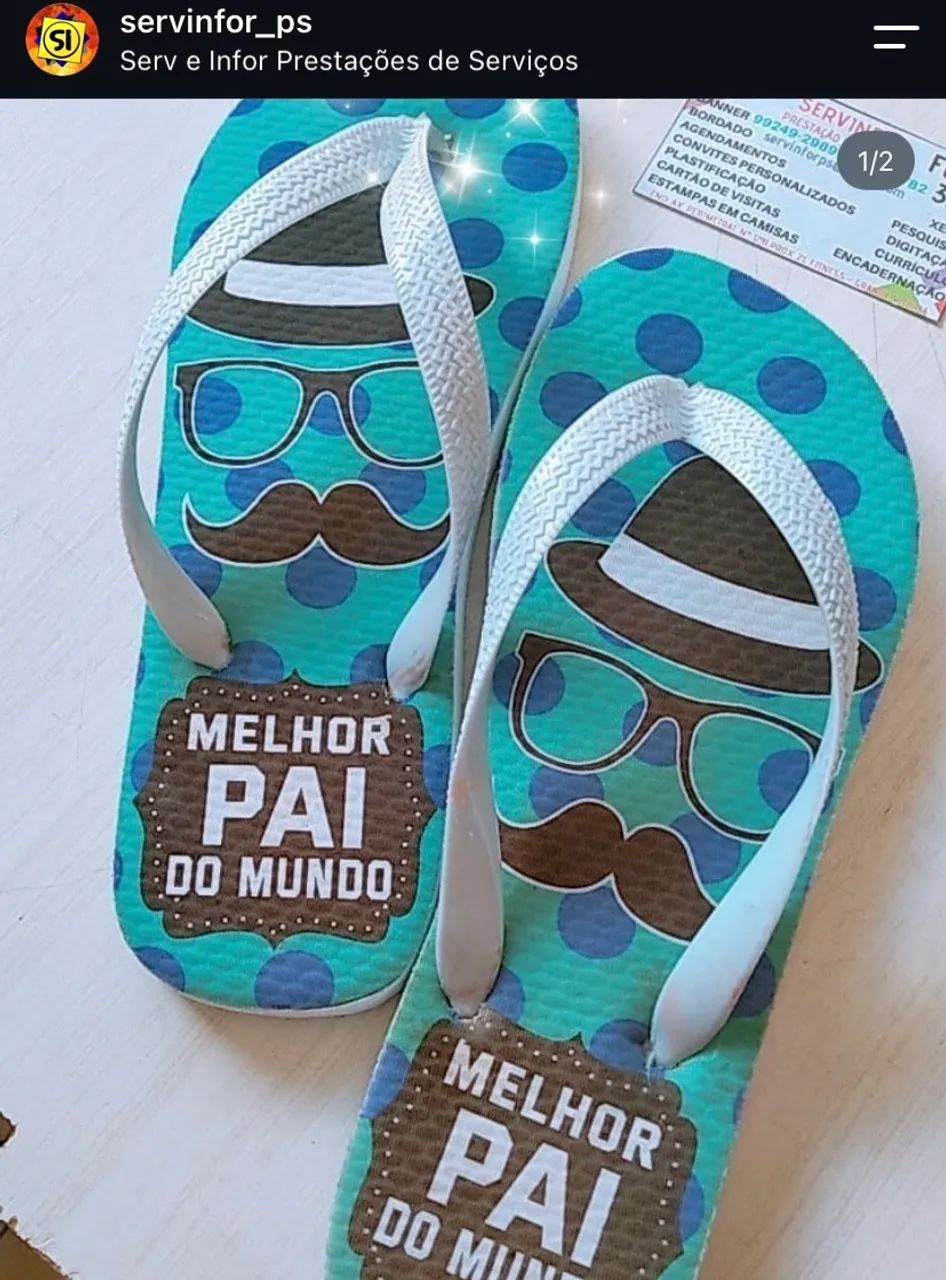 Sandália Personalizada Dia dos Pais
