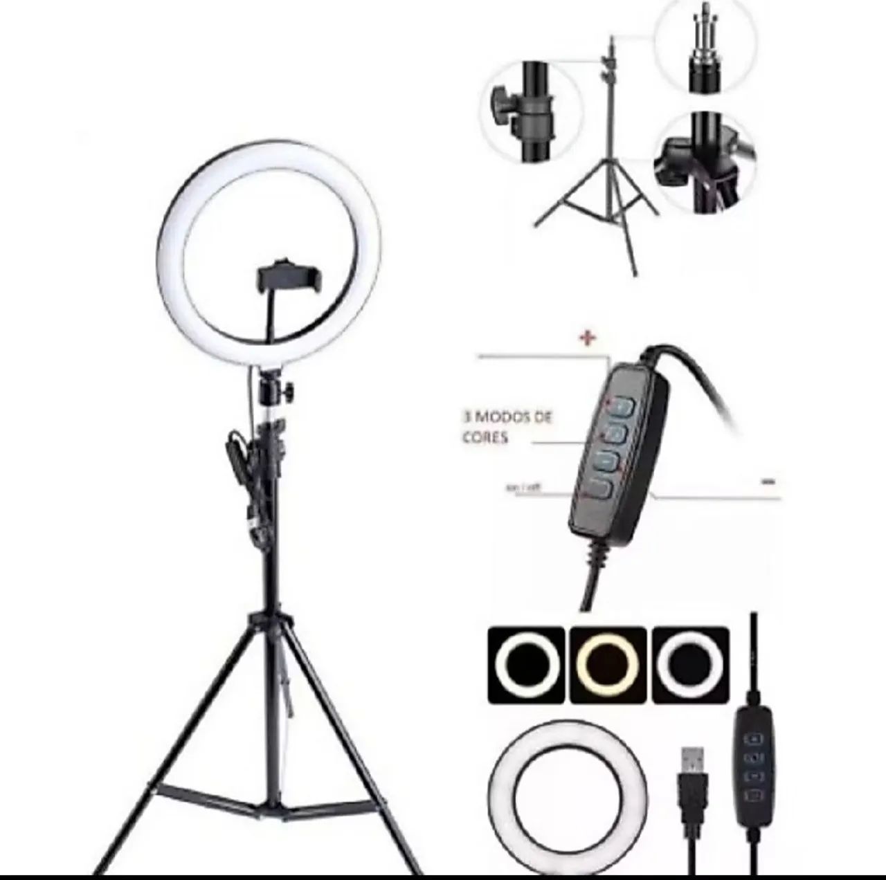 Ring light 10 pol com tripé 