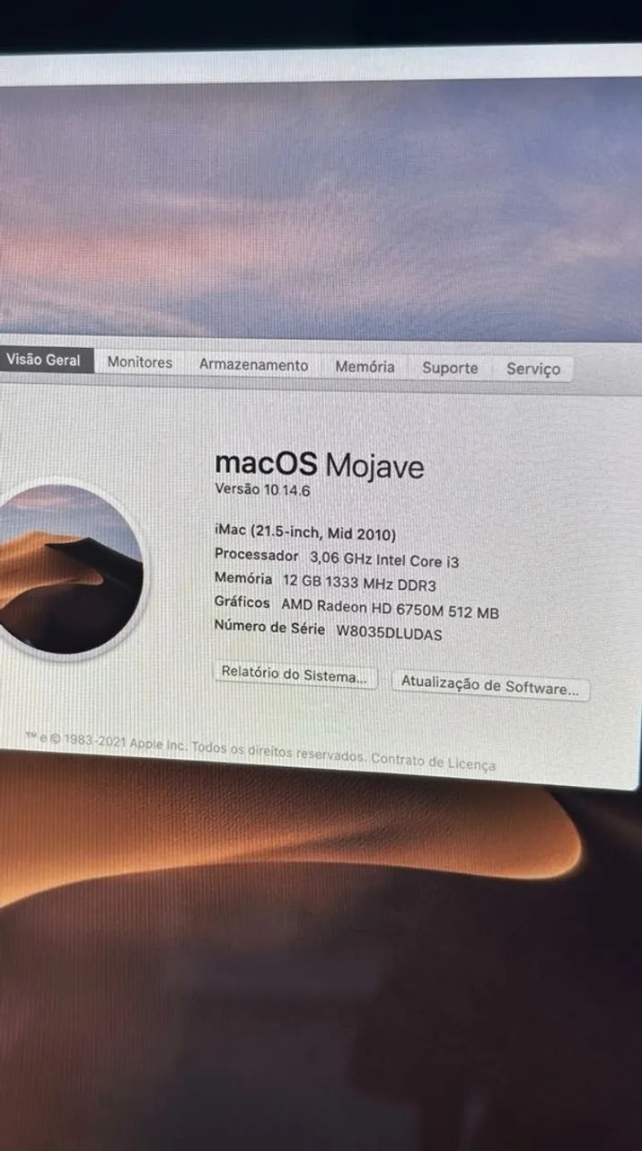 iMac 21,5" (Mid 2010) - Intel Core i3 / 12GB RAM / SSD 480GB - Excelente Estado! - Foto 3