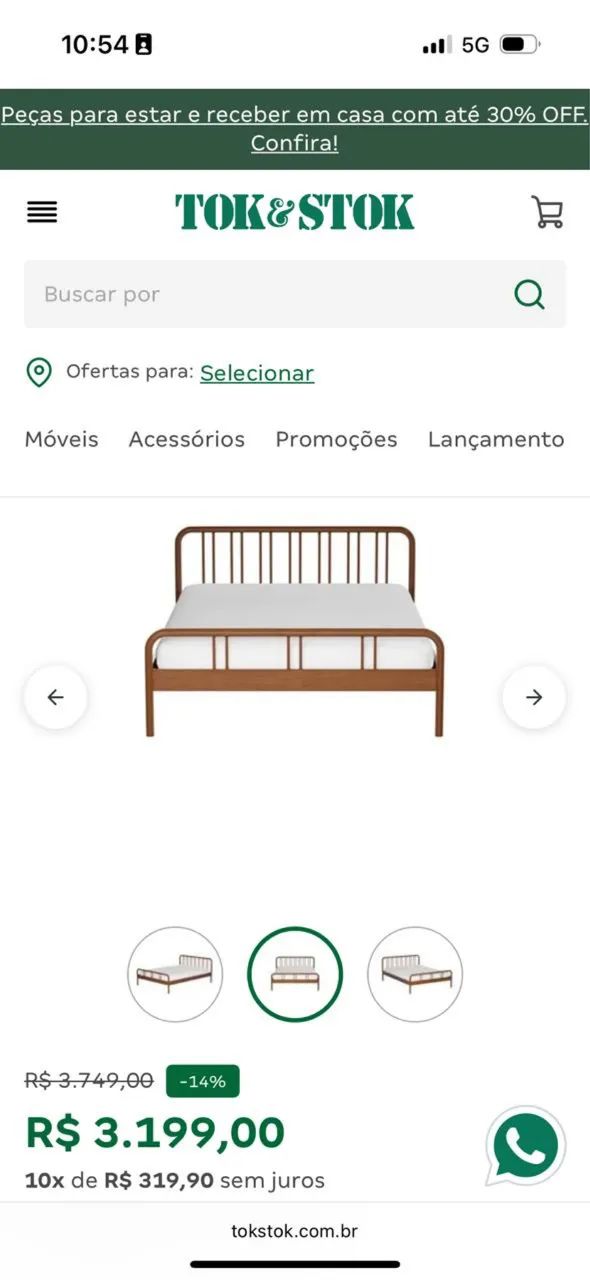 Cama madeira Tok Stok  - Foto 2