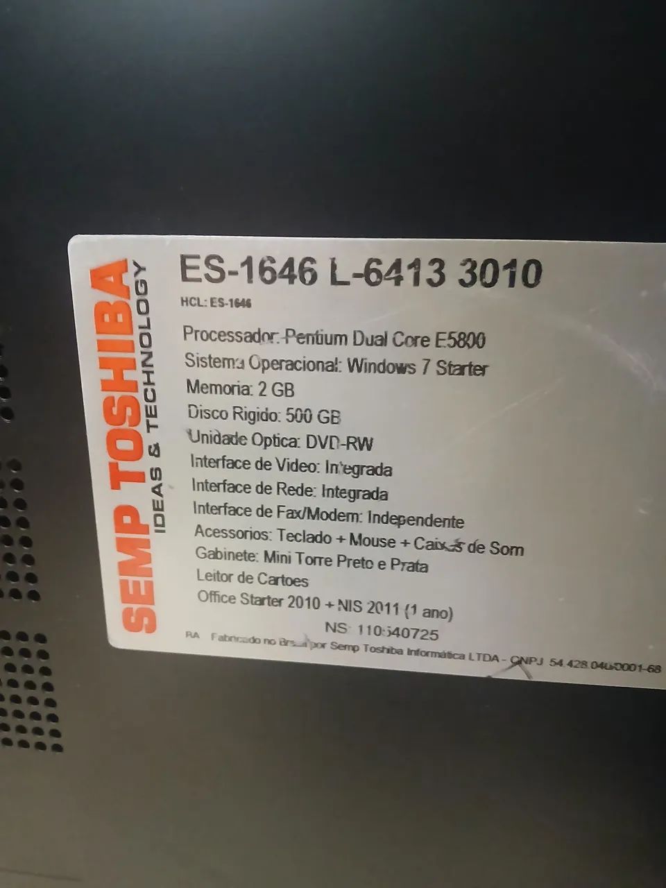 PC desktop STI 500gb processador dual core E5800 + teclado e mouse - Foto 3