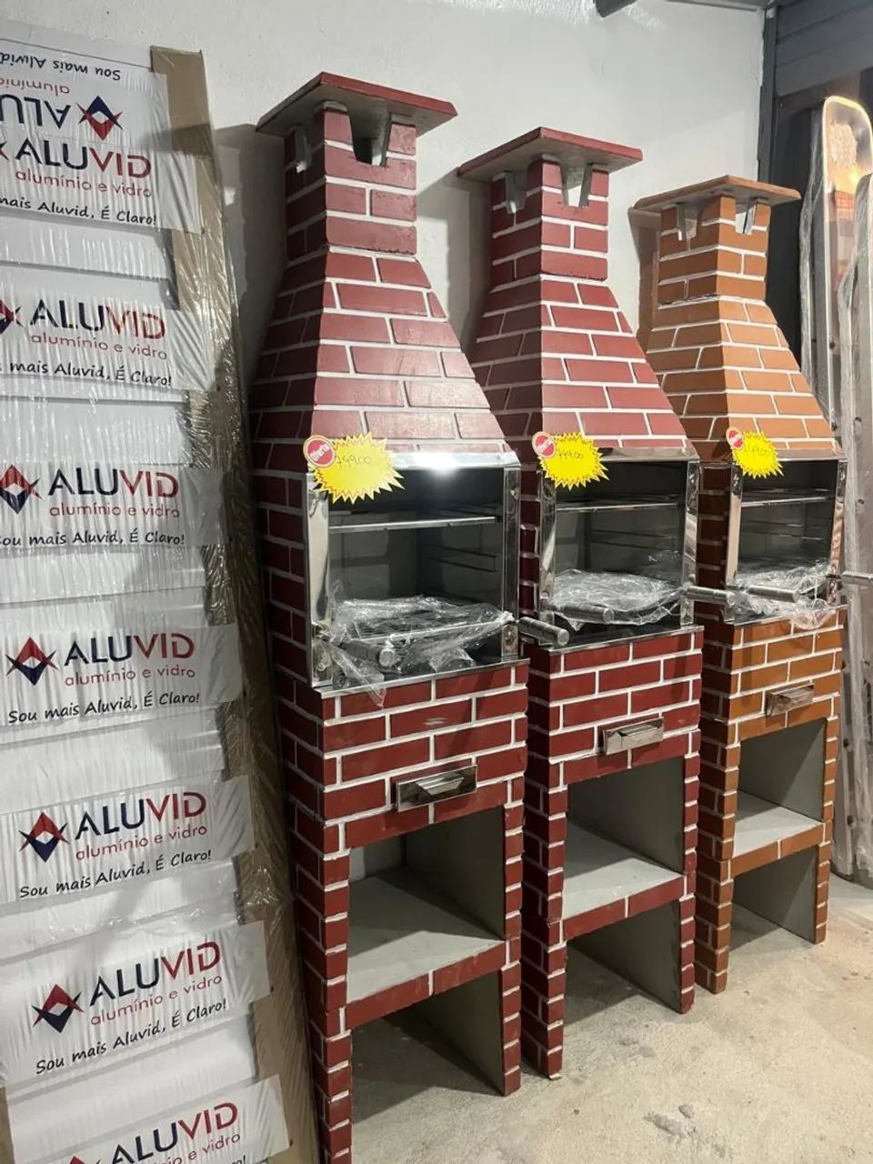 Churrasqueira pre-moldada tijolinhos 1,90 x 45 
