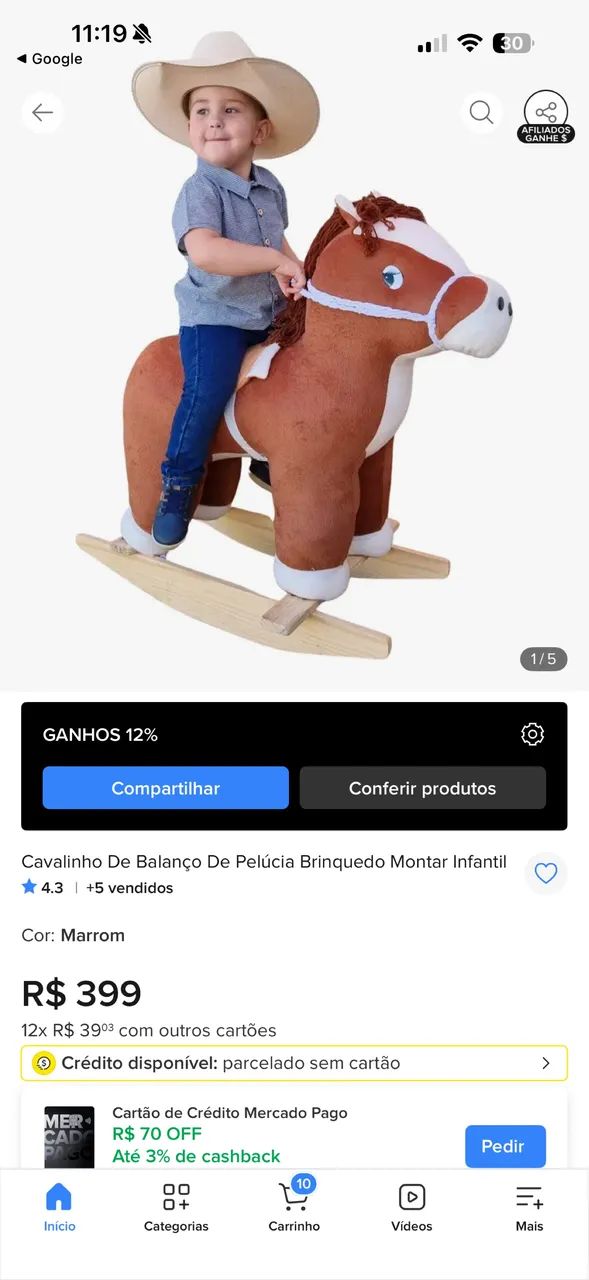 Cavalinho de balanço infantil - Foto 3