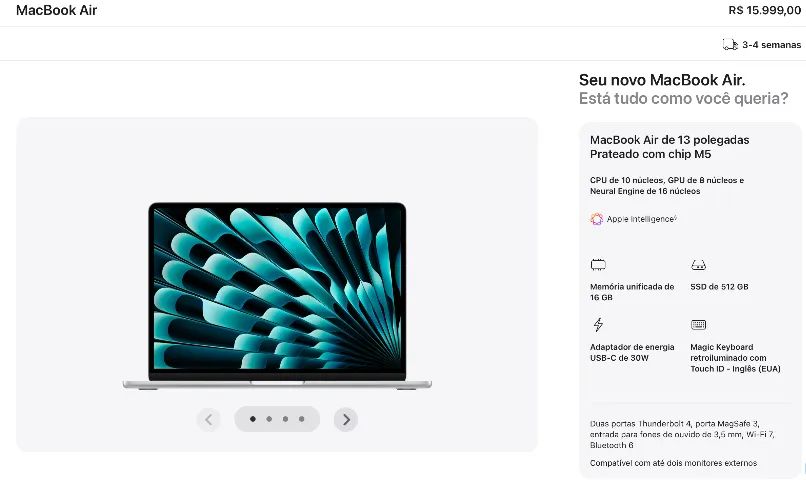 Macbook M5 16Gb 512Gb SSD