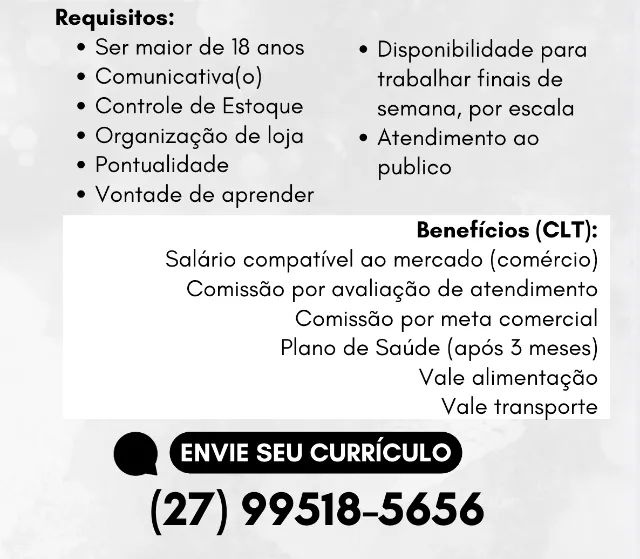 Operador(a) de Loja, integral - CLT - Foto 2