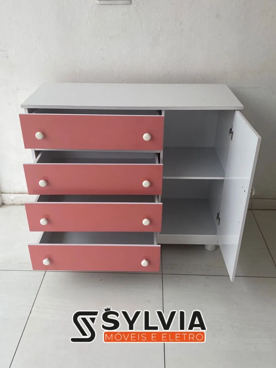 CÔMODA 4 GAVETAS COM SAPATEIRA DE MDF  - Foto 4