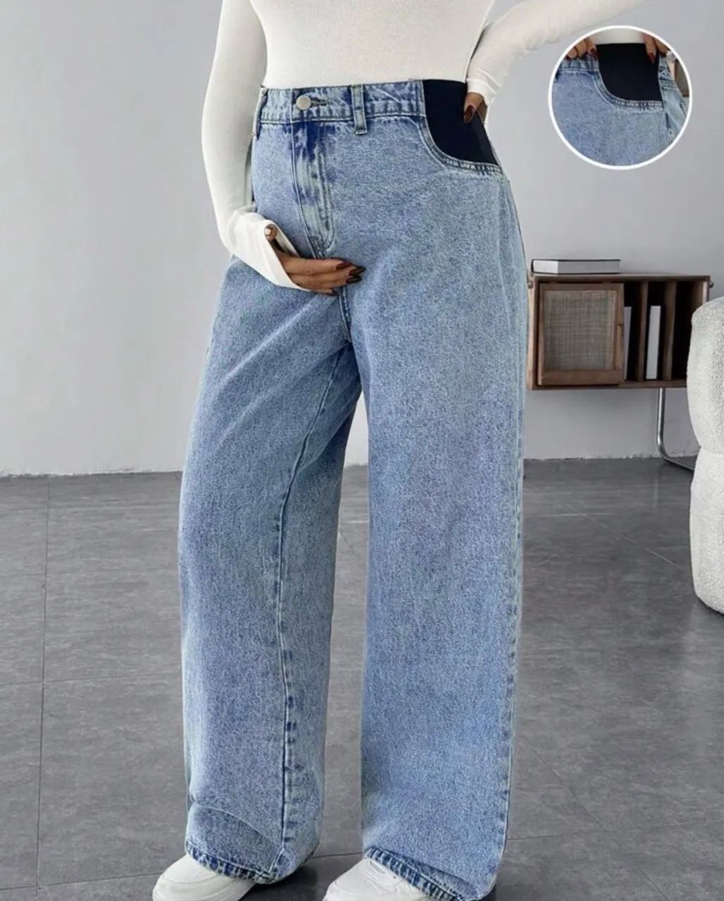 Calça gestante Wide Leg 